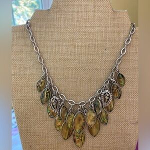 Premier Designs Abalone‎ Inlay Multi Charms Necklace